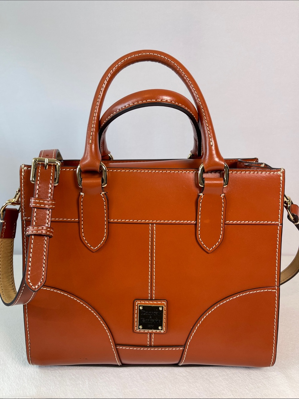 Dooney & Bourke Selleria Jayne Satchel Tan Leather Crossbody BSELL1623